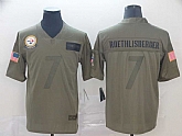 Nike Steelers 7 Ben Roethlisberger 2019 Olive Salute To Service Limited Jersey,baseball caps,new era cap wholesale,wholesale hats